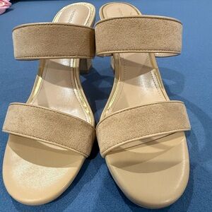 WHBM Tan Strappy Heels size 7